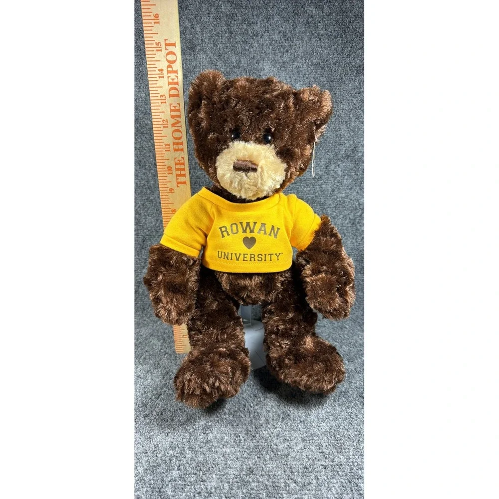 Chelsea Teddy Bear Co Rowan University Plush Brown Bear Yellow Shirt 12 inch NWT